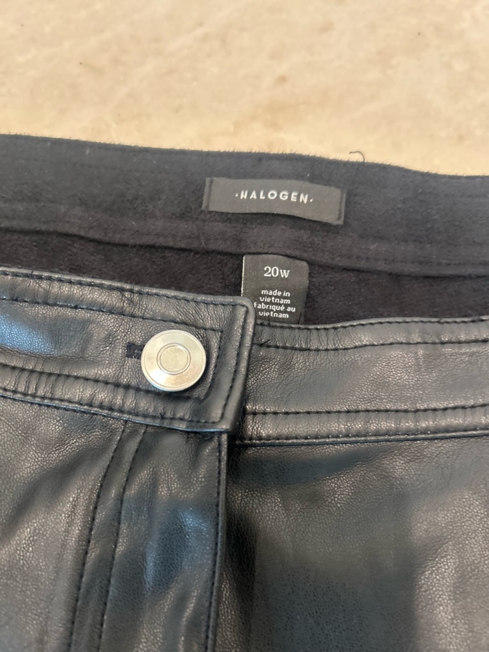 Halogen Nordstrom Faux Leather Straight-Leg Pants Plus Size Women 20W - Picture 7 of 7